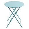 Bolero  Round Pavement Style Steel Table Seaside Blue 595mm