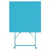Bolero Pavement Style Square Steel Table Seaside Blue 600mm