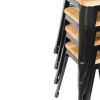 Bolero Bistro Low Stools with Wooden Seat Pad Black (Pack of 4)