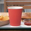 Fiesta Recyclable Coffee Cups Ripple Wall Red 340ml / 12oz