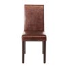 Bolero Faux Leather Dining Chair Antique Brown (Pack of 2)
