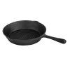 Vogue Round Cast Iron Ribbed Skillet Pan 267mm