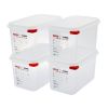Araven Polypropylene 1/4 Gastronorm Food Containers 4.3Ltr (Pack of 4)