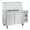Polar U-Series GN Saladette Counter with Square Sneeze Guard 2 Door