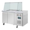 Polar U-Series GN Saladette Counter with Square Sneeze Guard 2 Door
