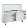 Polar U-Series GN Saladette Counter with Square Sneeze Guard 3 Door