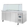 Polar U-Series GN Saladette Counter with Square Sneeze Guard 3 Door
