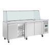 Polar U-Series GN Saladette Counter with Square Sneeze Guard 4 Door