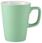 Genware Porcelain Green Latte Mug 34cl/12oz - Pack of 6