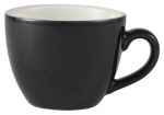 Genware Porcelain Black Bowl Shaped Cup 9cl/3oz - Pack of 6