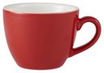 Genware Porcelain Red Bowl Shaped Cup 9cl/3oz - Pack of 6