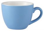 Genware Porcelain Blue Bowl Shaped Cup 9cl/3oz - Pack of 6