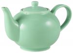 Genware Porcelain Green Teapot 45cl/15.75oz - Pack of 6