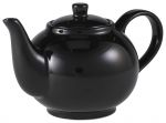 Genware Porcelain Black Teapot 45cl/15.75oz - Pack of 6