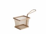 Copper Serving Fry Basket Rectangular 10 x 8 x 7.5cm - Pack of 6