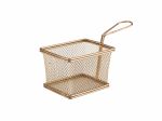 Copper Serving Fry Basket Rectangular 12.5 x 10 x 8.5cm - Pack of 6