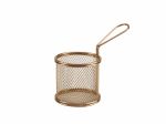 Copper Serving Fry Basket Round 9.3 x 9cm - Pack of 6