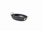 GenWare Black Vintage Steel Oval Dish 18.5 x 13.5cm - Pack of 6
