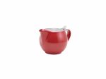 GenWare Porcelain Red Teapot with St/St Lid & Infuser 50cl/17.6oz - Pack of 6