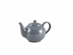 Genware Porcelain Grey Teapot 45cl/15.75oz - Pack of 6