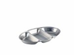GenWare Stainless Steel Three Division Oval Vegetable Dish 35cm/14