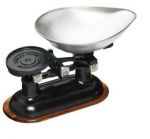 Kitchen Craft Natural Elements Black Traditional Balance Scales With Acacia Wood Stand