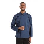 Chef Works Hartford Lightweight Zipper Unisex Chef Jacket Blue