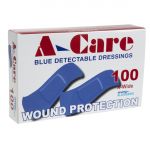 A-care detectable blue plasters extra wide strip 75X25MM - (Box of 100)