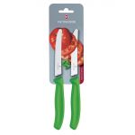 Victorinox Serrated Tomato/Utility Knife 11cm Green (Pack of 2)