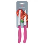 Victorinox 2 Piece Serrated Tomato/Utility Knife (Blister Pack) 11cm - Pink