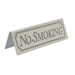 Beaumont No Smoking Table Sign Stainless Steel