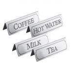 Beaumont Hot Water Table Sign Stainless Steel