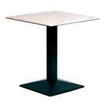 Square Dining Table with Turin Metal Base Laminate Marble Effect