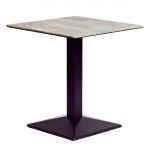 Square Dining Table with Turin Metal Base Laminate Concrete Effect