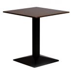 Square Dining Table with Turin Metal Base Laminate Walnut Effect