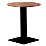 Turin Metal Base Round Dining Table with Laminate Top Planked Oak 600mm
