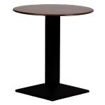 Turin Metal Base Round Dining Table with Laminate Top Walnut 600mm