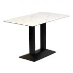 Turin Metal Base Rectangular Dining Table with Laminate Top Marble 1200x700mm