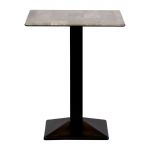 Square Poseur Table with Turin Metal Base Laminate Concrete Effect