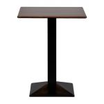 Square Poseur Table with Turin Metal Base Laminate Walnut Effect