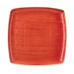 Churchill Stonecast Square Plate Berry Red 268 x 268mm (Pack of 6)
