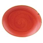 Churchill Stonecast Oval Coupe Plate Berry Red 192mm (Pack of 12)