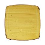 Churchill Stonecast Deep Square Plate Mustard Seed Yellow 260mm (Pack of 6)