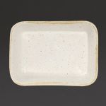 Churchill Stonecast Deep Rectangular Dishes Barley White 160mm (Pack of 12)