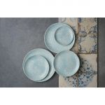 Churchill Vintage Prints Med Tiles Aquamarine Coupe Plates (Pack of 12)