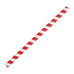 Fiesta Compostable Paper Smoothie Straws Red Stripes (Pack of 250)