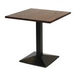 Turin Metal Base Pedestal Square Table with Vintage Top 760x760mm