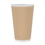 Fiesta Recyclable Ripple Wall Takeaway Coffee Cups Kraft 455ml / 16oz