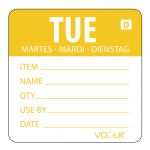 Vogue Dissolvable Day of the Week Labels Tuesday (Pack of 250)