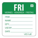 Vogue Dissolvable Day of the Week Labels Friday (Pack of 250)
